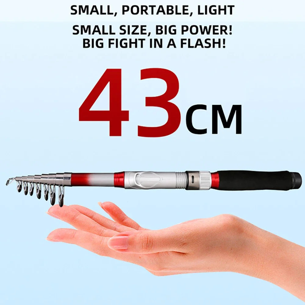 Mini Canne à Pêche Télescopique Portable 1.8m à 3.6m — Voyage & Pêche en Mer