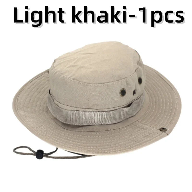 Sombrero para el sol para hombres y mujeres, gorra de camuflaje, para deportes al aire libre, tipo cubo, pesca, senderismo, caza, 60CM