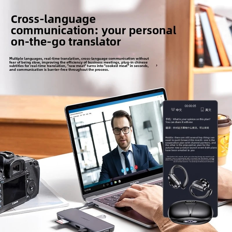 Lenovo XT80 – Auriculares deportivos inalámbricos, con micrófonos, control de botón, pantalla de alimentación LED, sonido estéreo de alta fidelidad, auriculares con traductor de IA