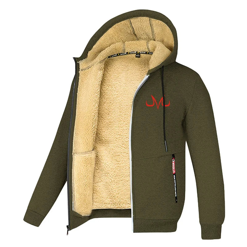 Chaquetas para hombre estampadas con forro polar sherpa, abrigos cálidos de invierno de felpa con bolsillos con cremallera, sudadera con capucha y cremallera, conjuntos para exteriores