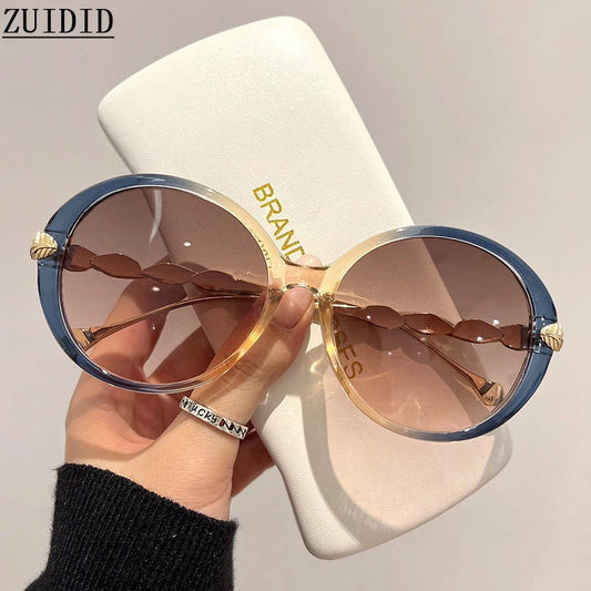 Lunettes de soleil polarisées femme — dégradé, lentille ronde, carré, luxe (v2)