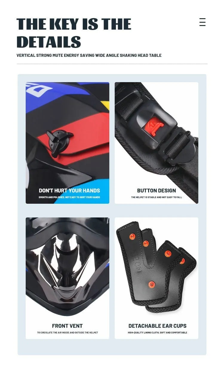 Casque de moto tout-terrain professionnel pour adultes et enfants, casque de moteur de course DOT de descente, cadeau gratuit
