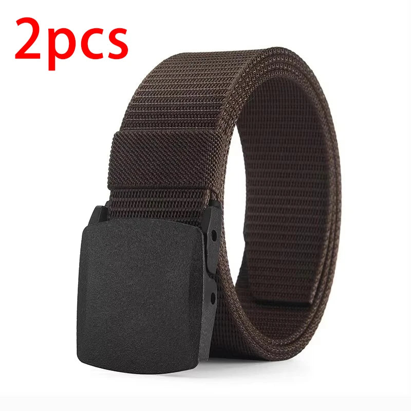Casual Canvas Belt for Men and Women, Non-Metallic Nylon Training Belt with Trousers, Sports, Outdoor, Jeans