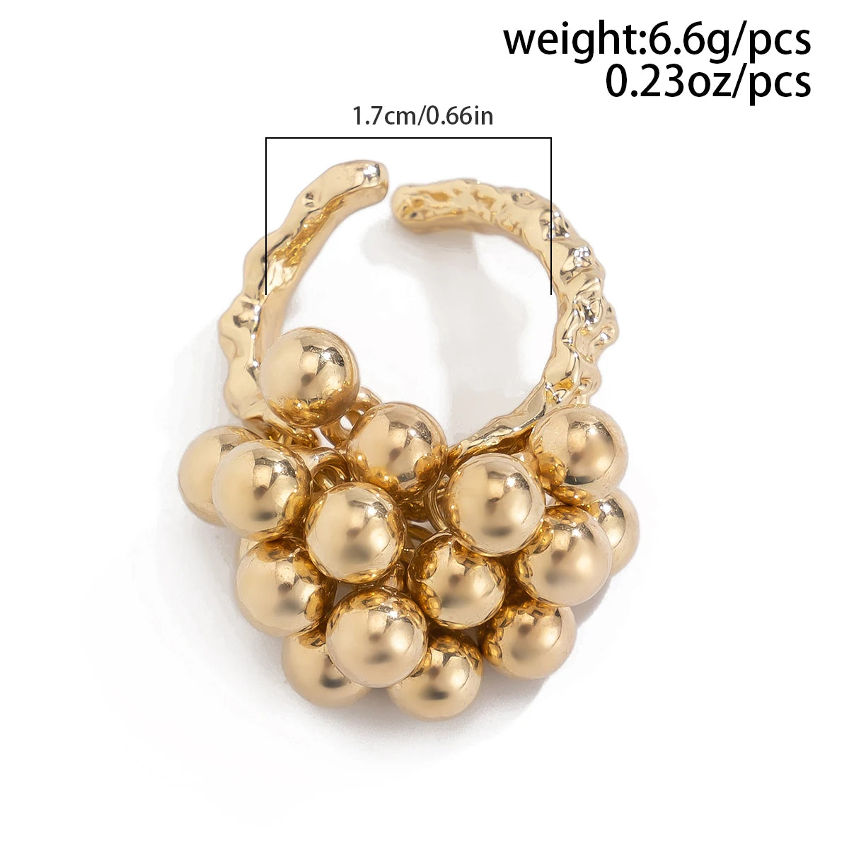 Bague Punk Hip-Hop Petite Boule Ouverte — Métal Tendance Cadeau 2026