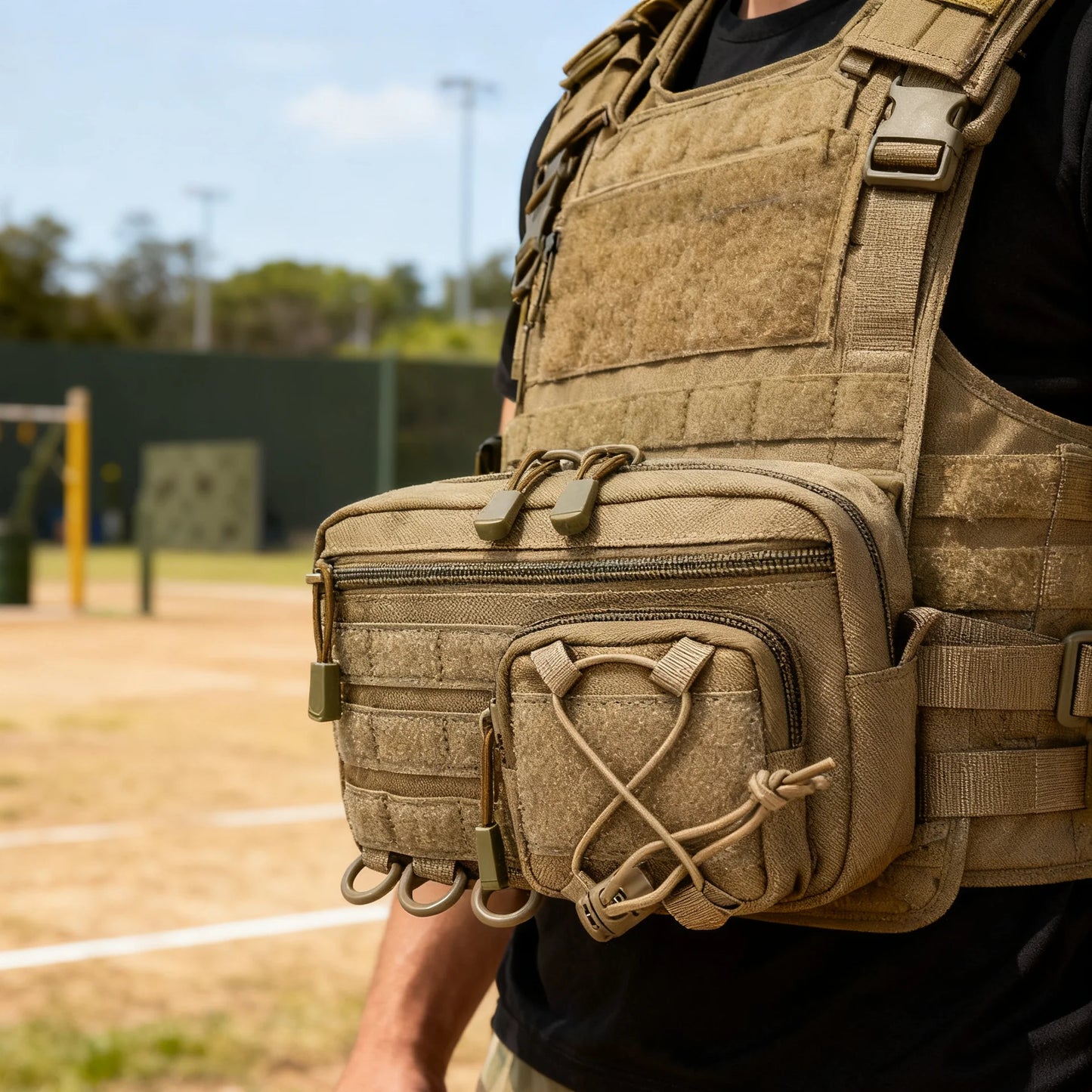 Pochette d'administration horizontale tactique Molle avec poche avant à cordon, pochette modulaire EMT, sac de rangement utilitaire EDC, sac de taille d'extérieur