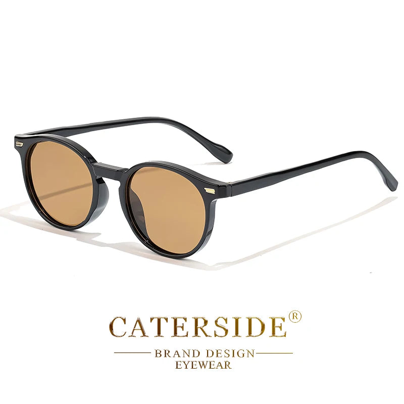 Lunettes de soleil rondes polarisées rétro — TR90/acétate, vintage, conduite et voyages