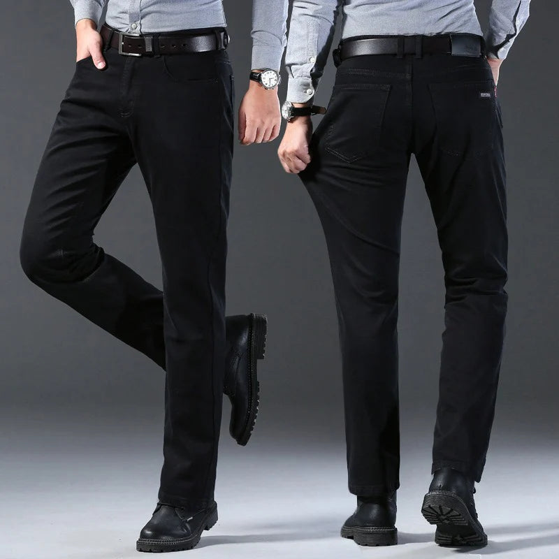Jean Homme Stretch Noir — Biker Denim Coupe Ajustée Salopette