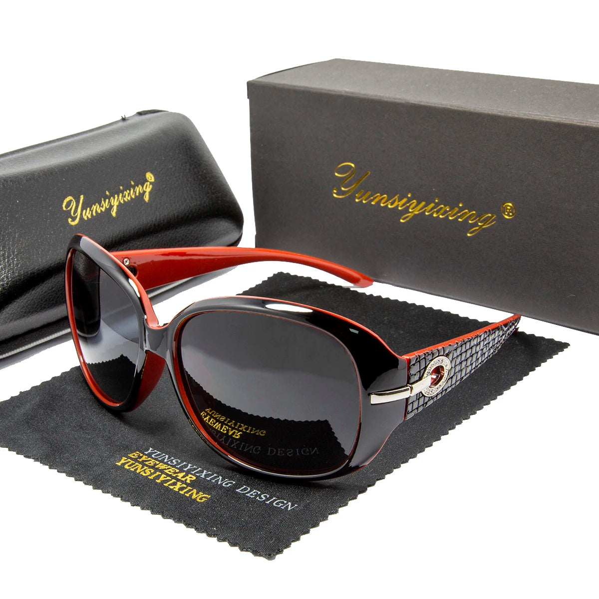 Lunettes de soleil polarisées pour femme — design mode classique, grand cadre, vintage
