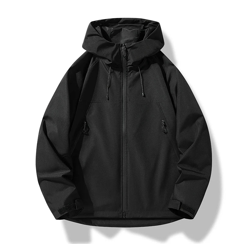 Spring Autumn Men Casual Jackets Sport Windproof Waterproof Hooded Outerwear Coats Solid Fashion Outdoor Zippers Couple Jacket