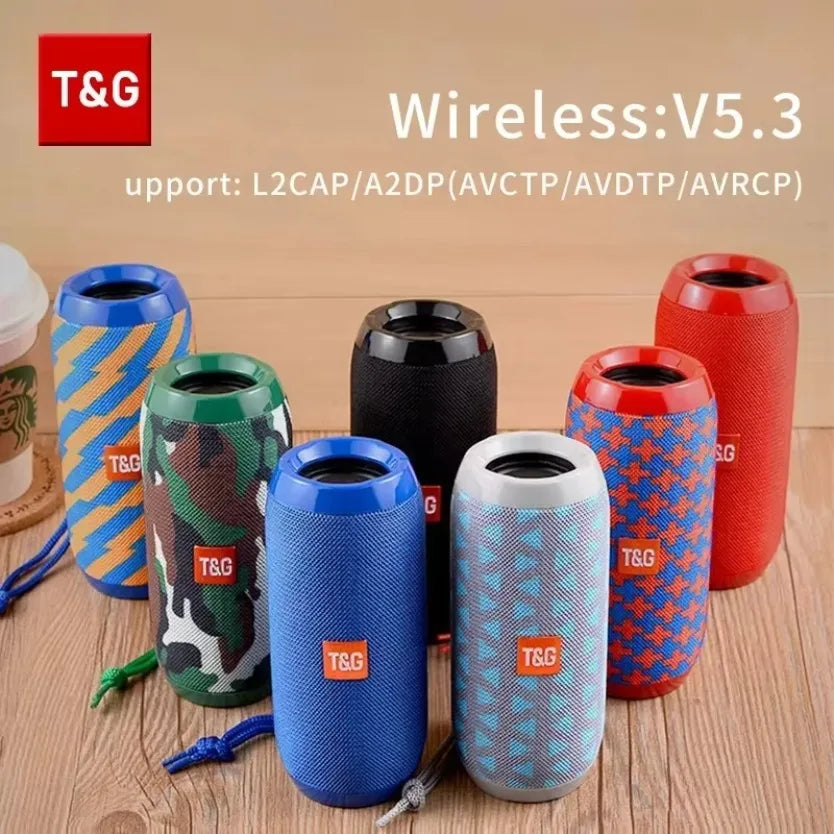Haut-parleur Bluetooth portable TWS sans fil — double basse, FM, AUX, carte TF, camping, extérieur