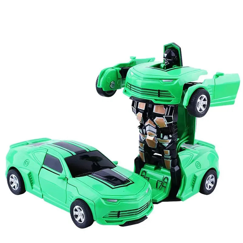 Voiture jouet à changement de forme à impact inertiel pour garçon, robot Autobot à changement de forme à un bouton, puzzle à changement de forme, collision