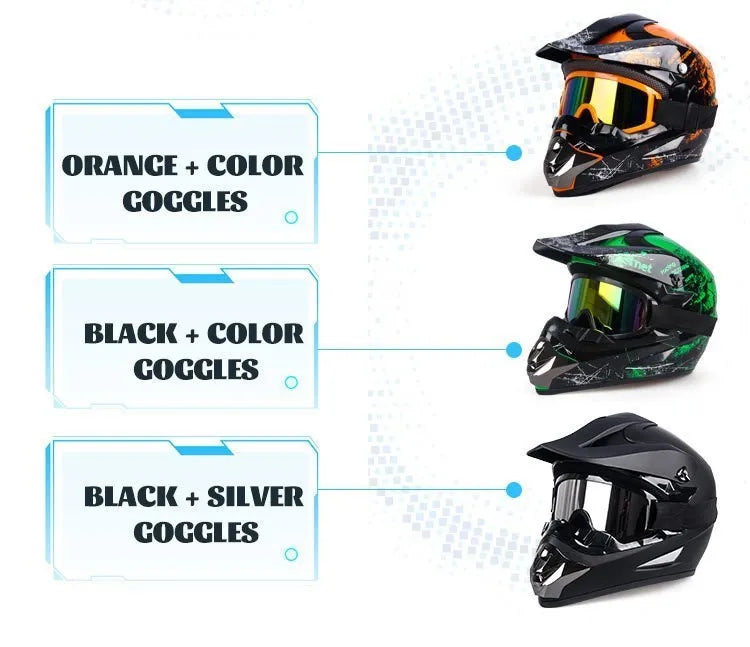 Casque de moto tout-terrain professionnel pour adultes et enfants, casque de moteur de course DOT de descente, cadeau gratuit