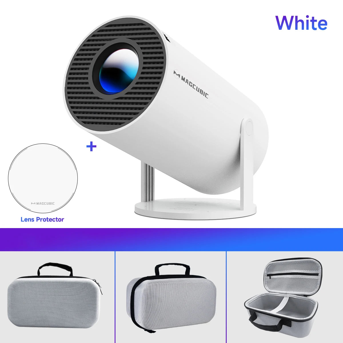 Projecteur magnétique 8K Android 14 — double WiFi6, 290 ANSI, BT5.4, 1080P, cinéma maison extérieur