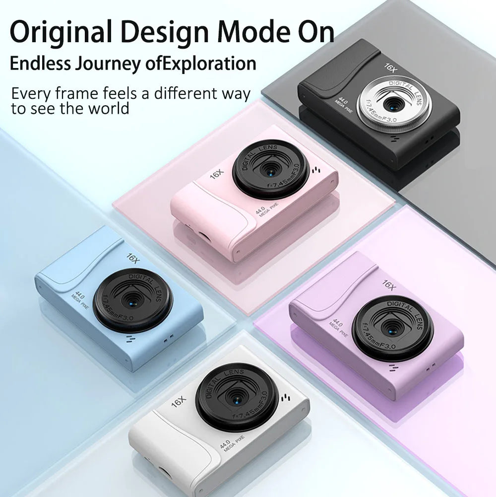 Videocámara retro CCD de 24 millones de píxeles, cámara digital 4K, zoom 16x, cámaras compactas, enfoque automático para principiantes adultos, fotografía para niños
