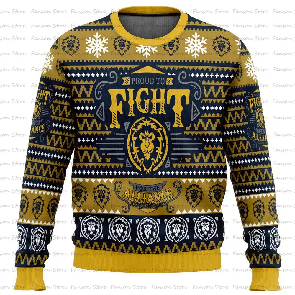 Pull Col Rond Jeu Vidéo Fantasy — Homme Femme Anime Couple Noël