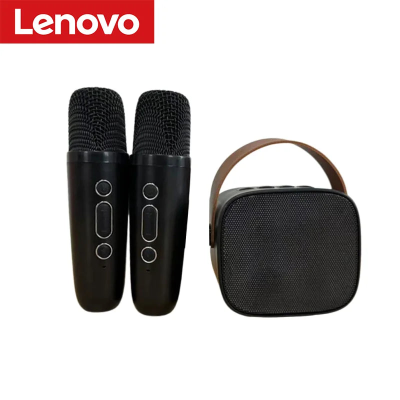Altavoz Bluetooth inalámbrico Lenovo K1 con 2 micrófonos, máquina de karaoke con luz respiratoria para cantar en familia, regalos para niños