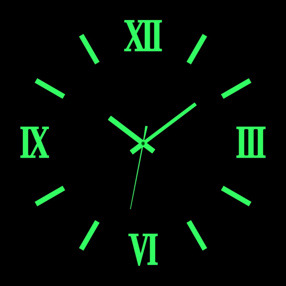 Wall clock DIY Luminous Wall Clock Quartz Watch Acrylic Mirror Stickers Wall Clock Wall Decoration Hot Home Decoration