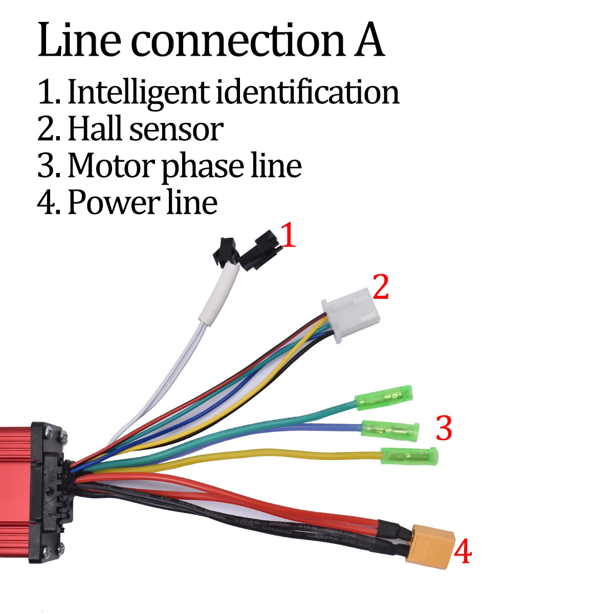 JRAHK 350 W-2000 W controlador BLDC de doble accionamiento, onda cuadrada, controlador de bicicleta eléctrica de 36 V-60 V, modo dual, accesorios de patinete eléctrico