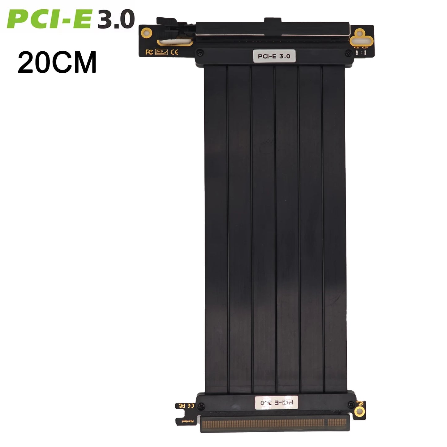 PCI Express 3.0/4.0x16 à x16 Gen 4 GPU Double carte graphique inverse câble d'extension carte Riser pour connecteur plaqué or ITX