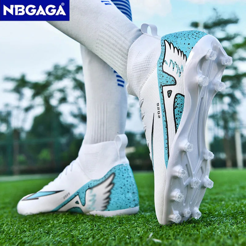 NBGAGA Chaussures de Football Unisexe Crampons Longs — Montantes, Légères, Terrain Extérieur EU 35–46
