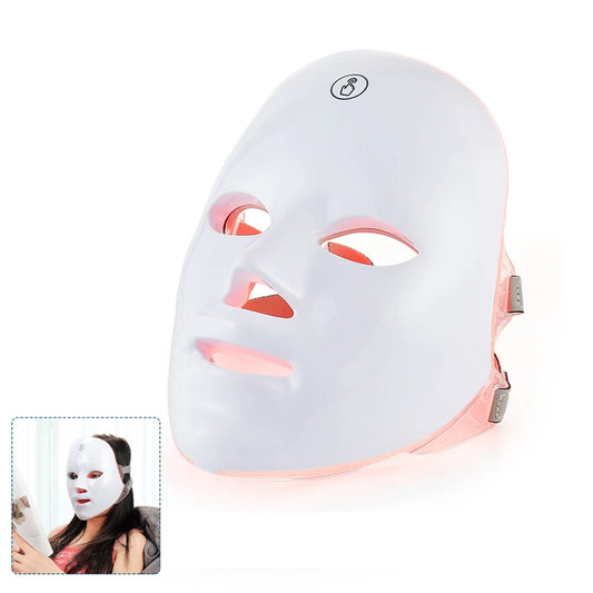 Machine de Beauté Visage Sans Fil — Masque Photons 7 Couleurs LED Raffermissement
