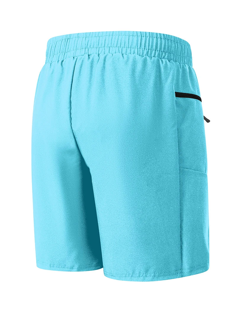 Short de plage d'été pour hommes avec poches zippées, short de planche à séchage rapide avec doublure en maille, maillot de bain, maillot de bain