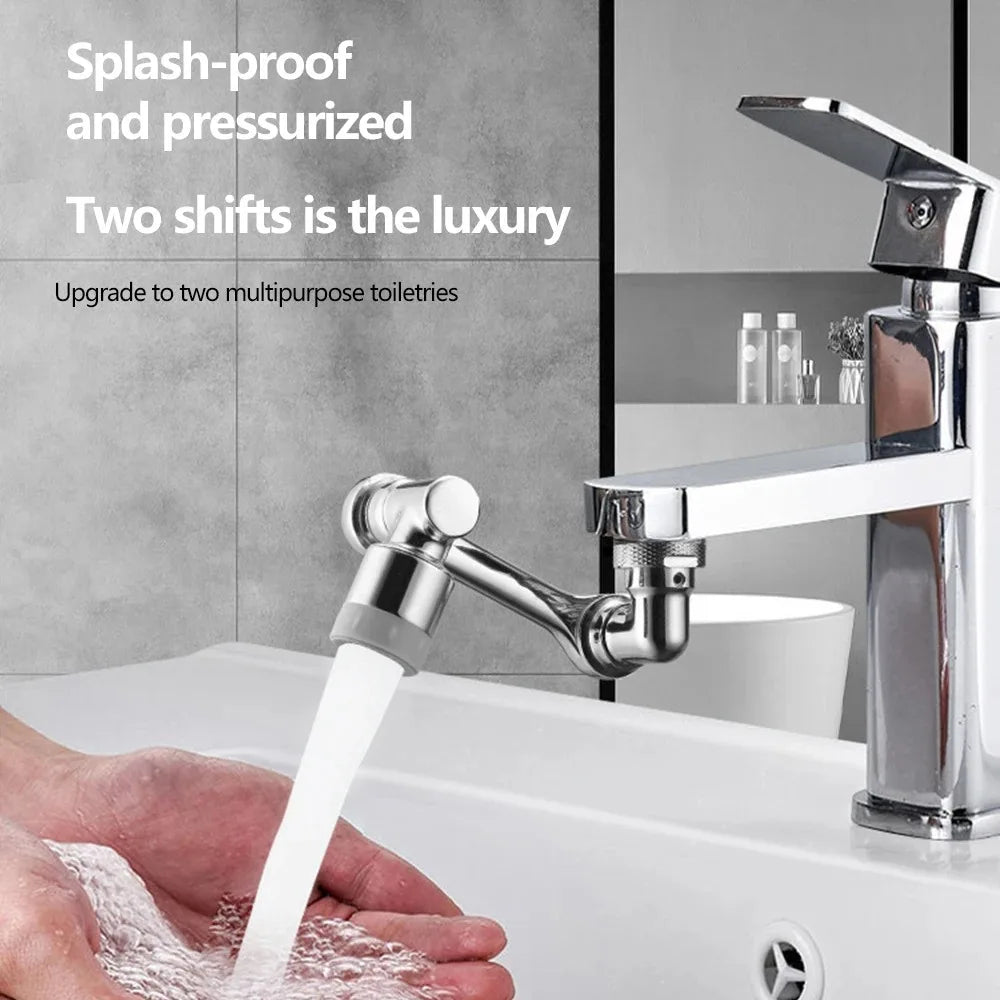 Universal 1080° ABS Robotic Rotating Faucet Extender, Kitchen Sink Faucet Aerator Extension, 2 Water Flow Modes
