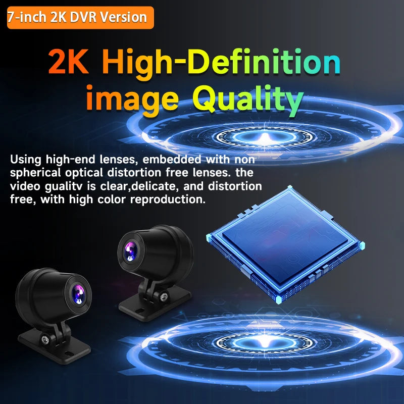 Dashcam 4K pour voiture 10/11,26 pouces sans fil — navigation GPS, double objectif, WiFi, FM, AUX (v2)