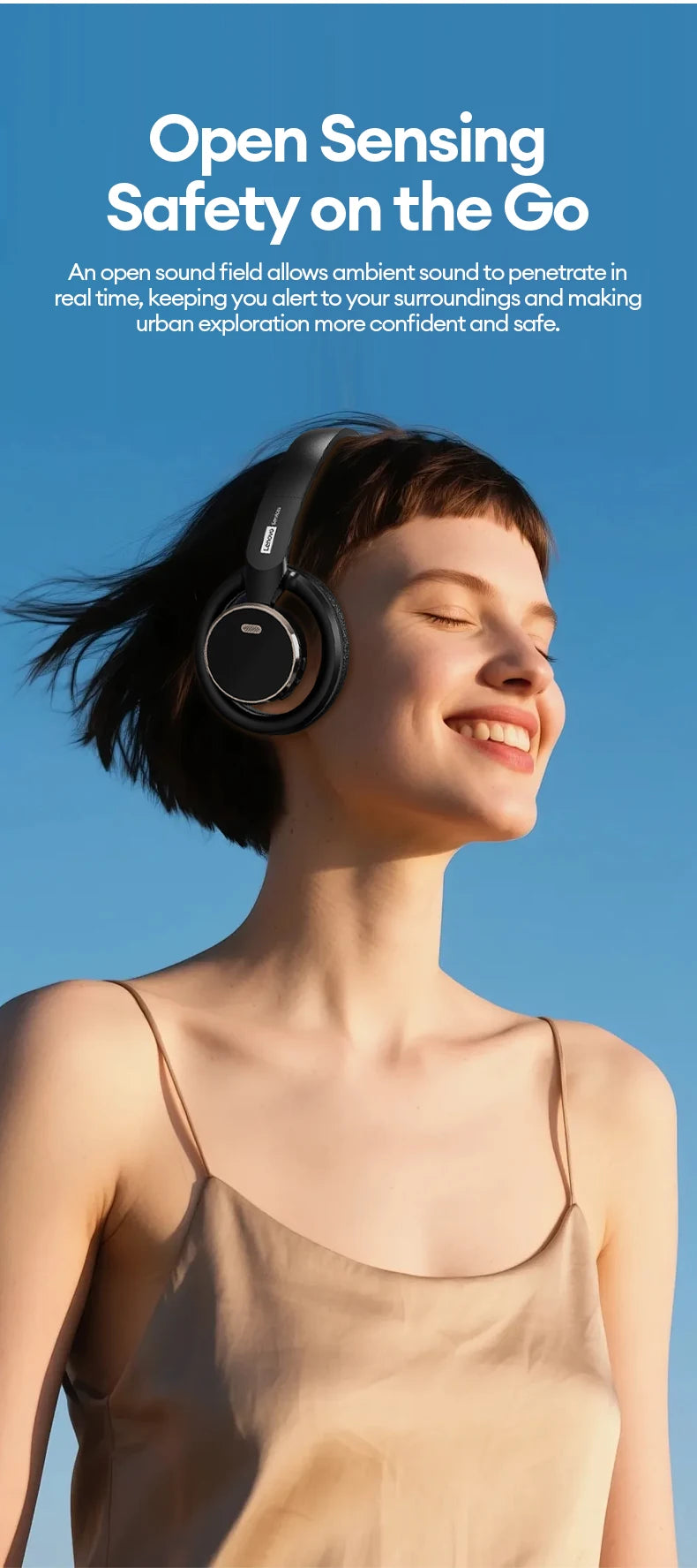 Auriculares gaming inalámbricos Bluetooth 6.0 Lenovo, auriculares plegables deportivos, auriculares supraaurales con micrófono HD, regalos LS116
