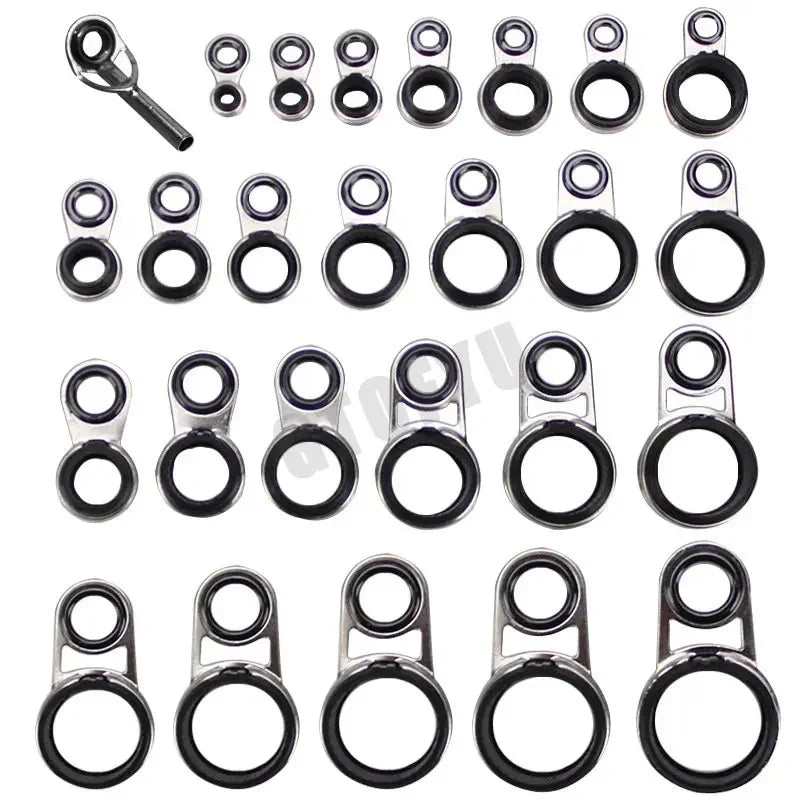2mm-12mm tout ensemble diamètre roche canne à pêche Guides anneau réparation plusieurs tailles mer canne à pêche Guide anneaux rocky tige fil boucle