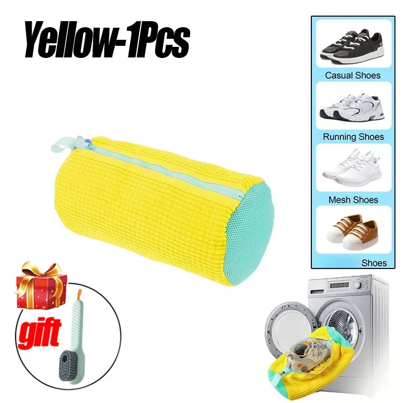 Sacs à linge, sac pour Machine à laver les chaussures, avec fermeture éclair, avec riche peluches à l'intérieur, parfait pour les baskets et les chaussures décontractées