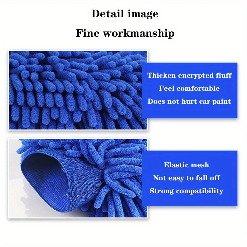 Gants de lavage de voiture en microfibre Chenille, nettoyage des rayures, soins non pelucheux, mitaines souples, dépoussiérage de véhicule automobile, Accessoires de moteur