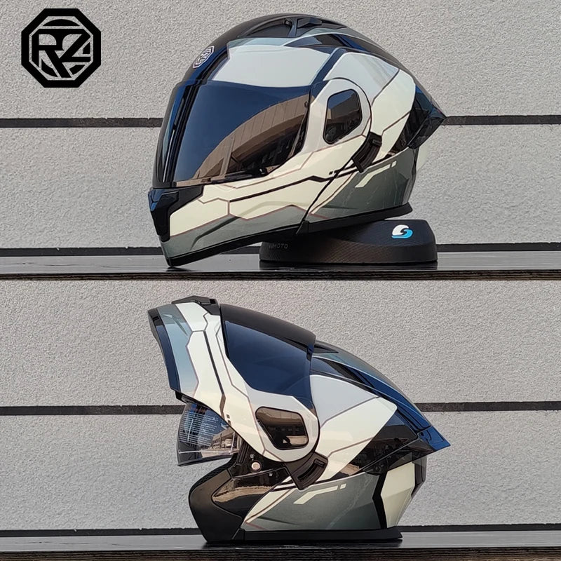 Casque moto intégral double lentille modulaire rabattable — homme, femme, mode, Motocross
