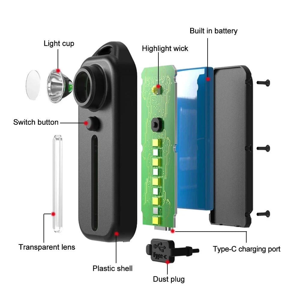 Lampe de poche LED Recharge USB, lampe de travail, porte-clés, pour Police, Clip d'épaule, lumière clignotante d'avertissement, lampe d'extérieur