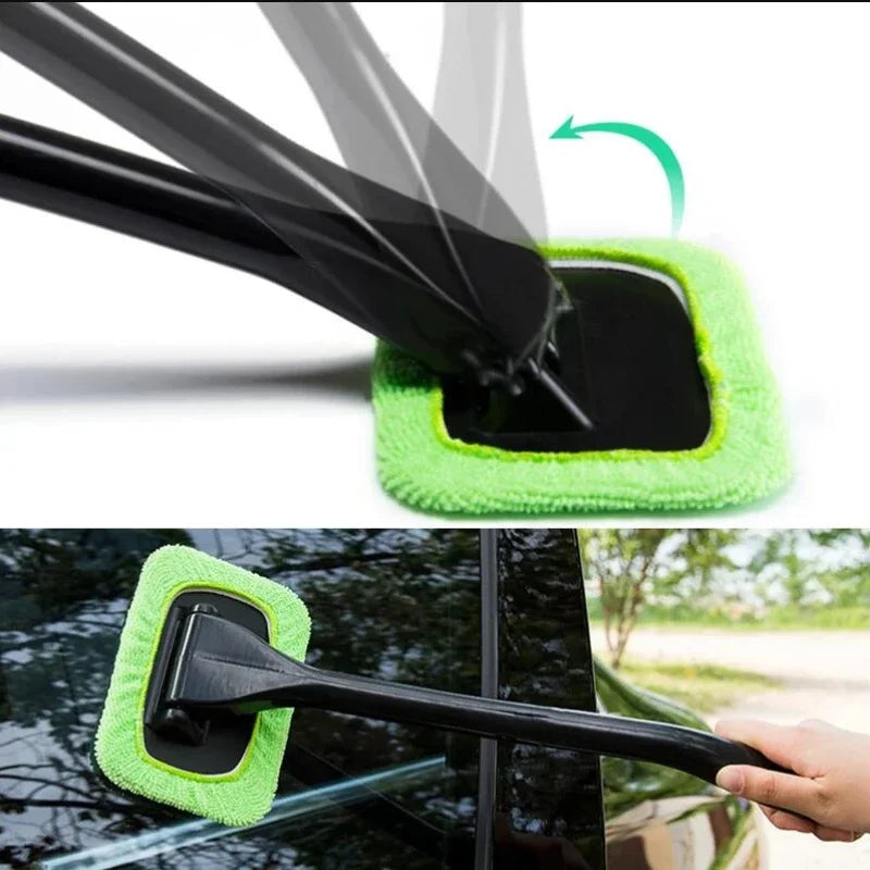 New Car Window Cleaning Brush Kit, Windshield Cleaning Tool, Interior Wiper with Long Handle, Car Accessories