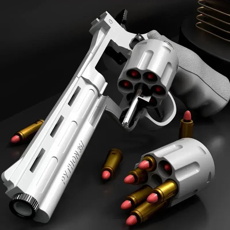 Lanzador de revólver ZP5 357 de tiro continuo, pistola de dardos suaves, juguete para niños y adultos, arma de juego al aire libre