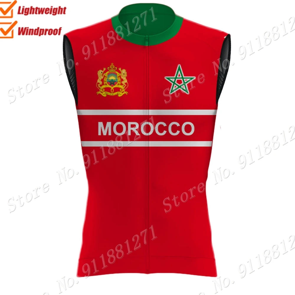 Marruecos chaleco de ciclismo 2023 cortavientos ligero para correr chaleco de ciclismo sin mangas rojo polaco MTB Ropa chaleco Ropa