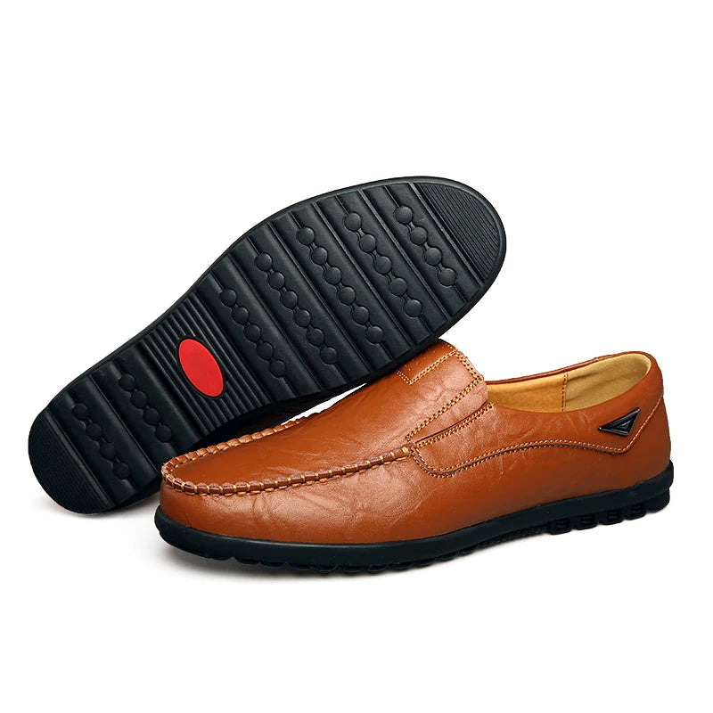 Men's Casual Shoes Genuine Leather Luxury Brand Designer Loafers 2025 Slip-on Black Driving Shoes Zapatos Casuales
