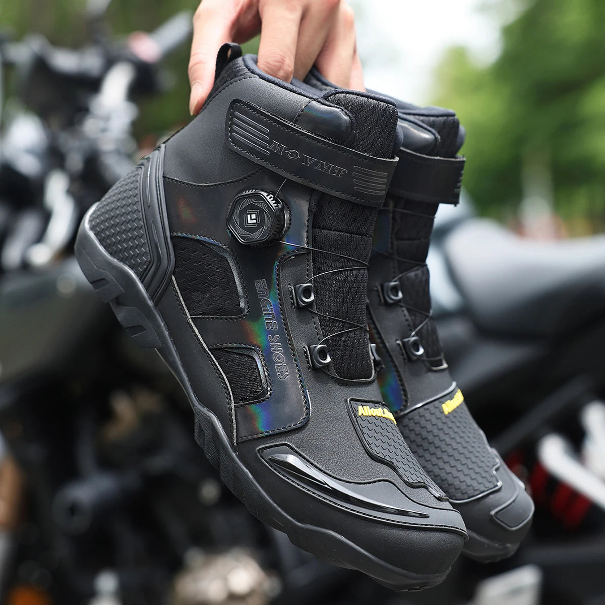 Bottes Moto Homme Cuir Respirantes — Antidérapantes & Résistantes