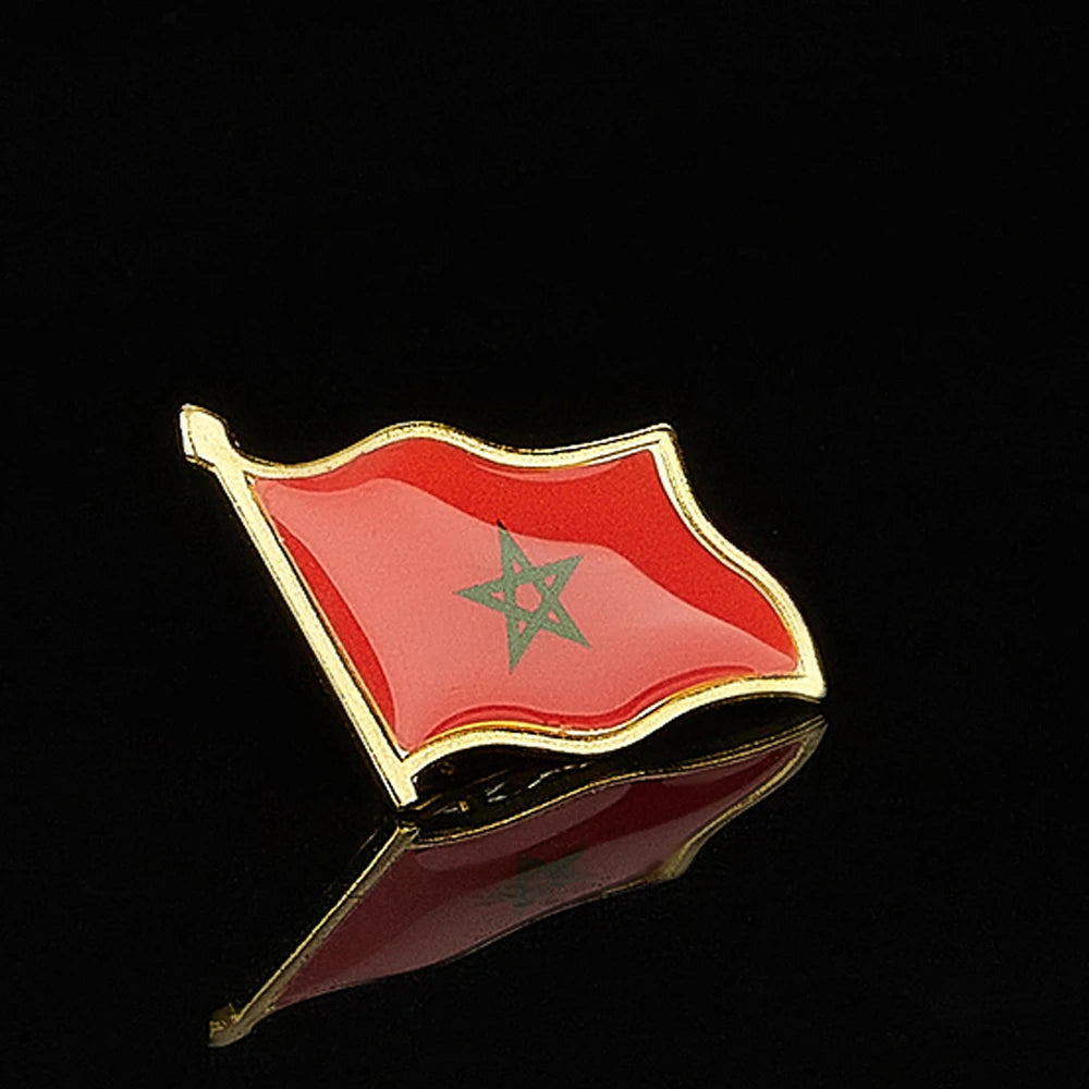 Pin de solapa de epoxi, Bandera Nacional del Reino de Marruecos, insignia/broche para bolso de traje oficial, accesorios para sombrero