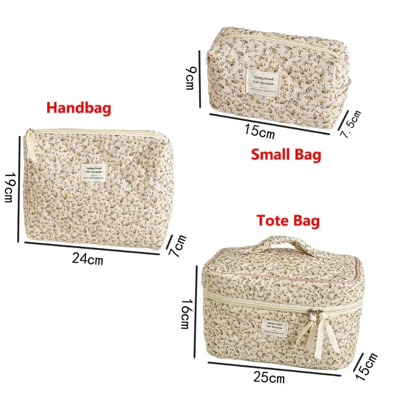 Trousse Toilette Vintage Florale Voyage — Organisateur Maquillage Grande Capacité