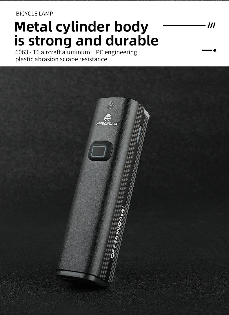 OFFBONDAGE Vélo Lumière 1000Lumen Vélo Phare Banque de Puissance Lampe de Poche Guidon USB Charge VTT Route Point culminant