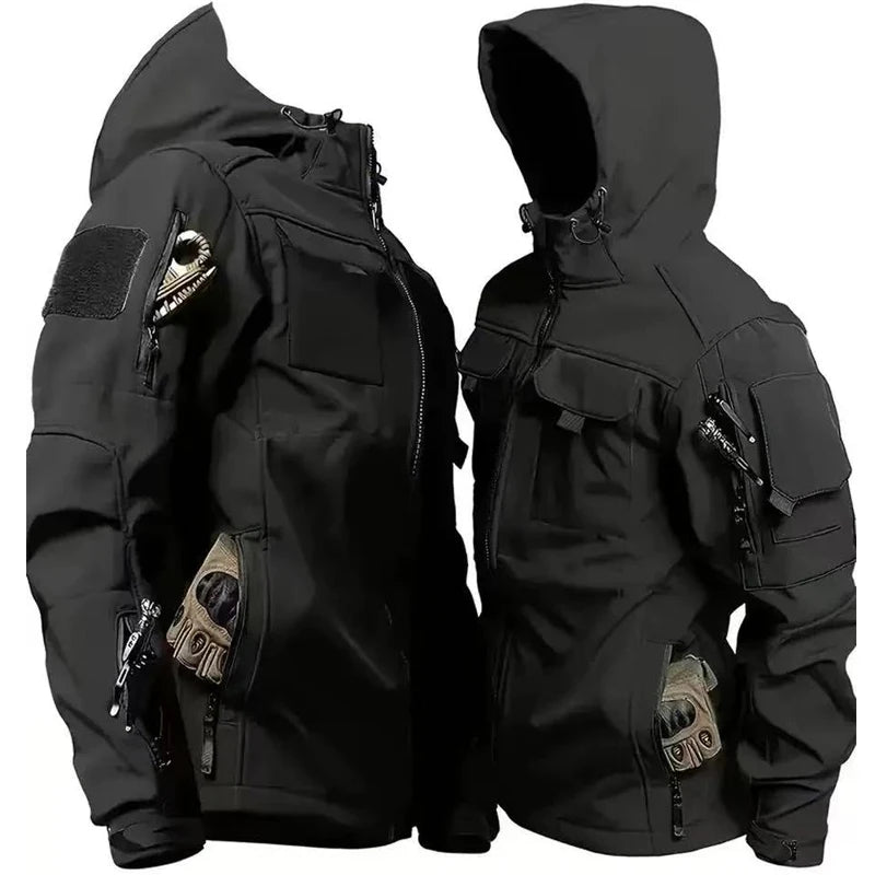 Chaqueta polar táctica militar de combate para hombre, abrigo cálido de invierno para senderismo al aire libre, camping, escalada, con múltiples bolsillos, trekking informal