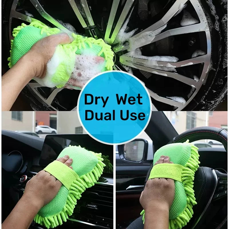 Microfiber Car Wash Sponge, Car Care Cleaning, Detailing Brushes, Wash Towel, Auto Gloves, Styling Accessories