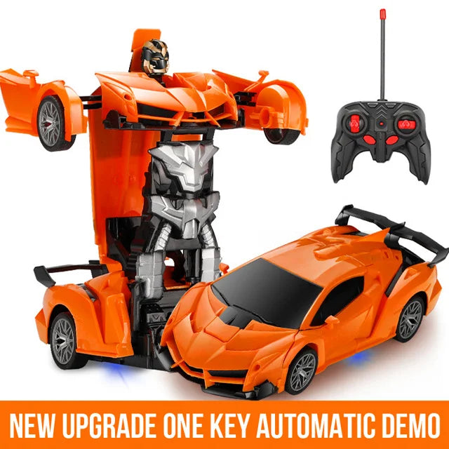 Coche eléctrico RC 2 en 1, robots de transformación, modelo de vehículo deportivo, juguetes para niños, coches de deformación RC geniales a distancia, juguete para niños, regalos