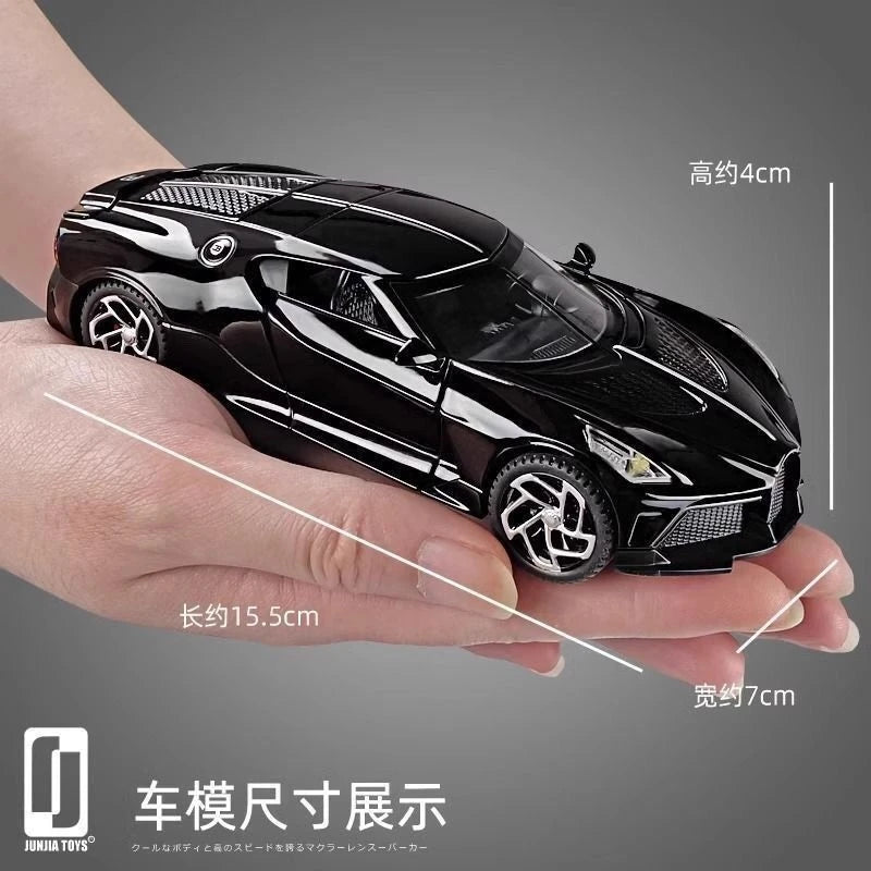 Modelo de coche de aleación a escala 1:32, juguetes Bugatti La Voiture Noire, modelo de coche deportivo de metal fundido a presión, vehículos, modelos, regalos para niños, colección