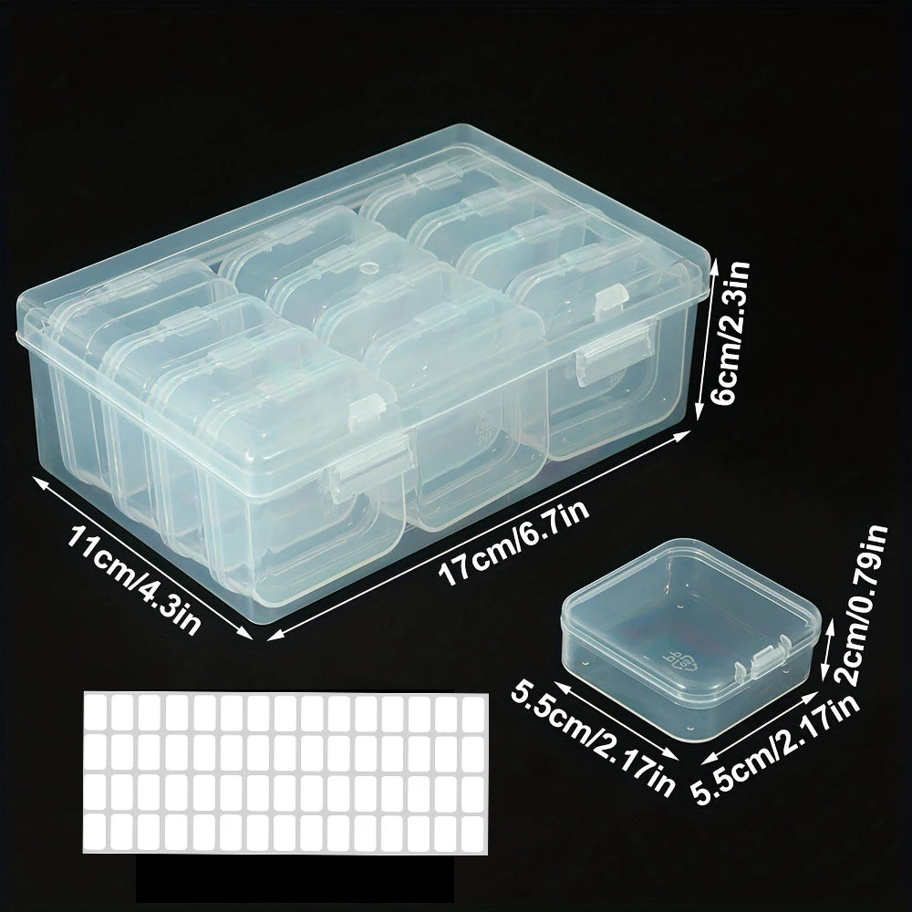 Caja de almacenamiento de bordado de pintura de diamante DIY, contenedor de almacenamiento de mosaicos de galletas de joyería de uñas, caja de almacenamiento multifuncional