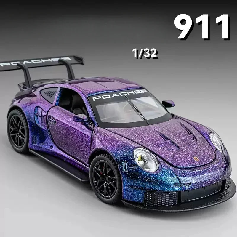 Die-cast sports car model inventory for children, car toy, GT3RS vehicle, boy's birthday gift, home decoration, 1/32 scale, 911