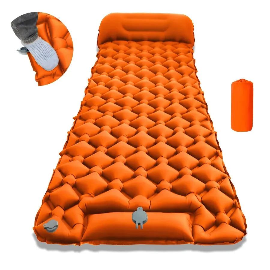 Tapis de couchage pliant pour Camping en plein Air, matelas gonflable de plage avec oreillers, tapis d'air ultraléger pour voyage et randonnée, nouveau