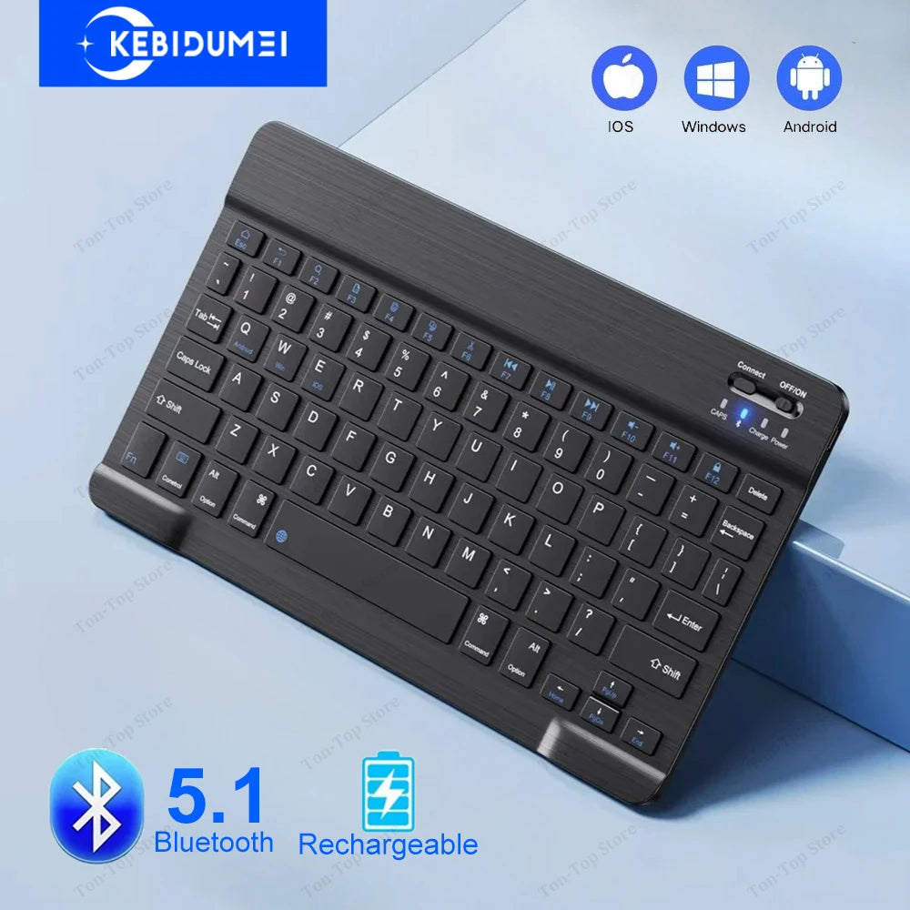 Bluetooth 5.1 Wireless Keyboard Mini Keyboard 200mAh Rechargeable Keyboard Gaming Keyboard for Laptop Tablet Android iOS Windows